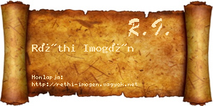 Réthi Imogén névjegykártya